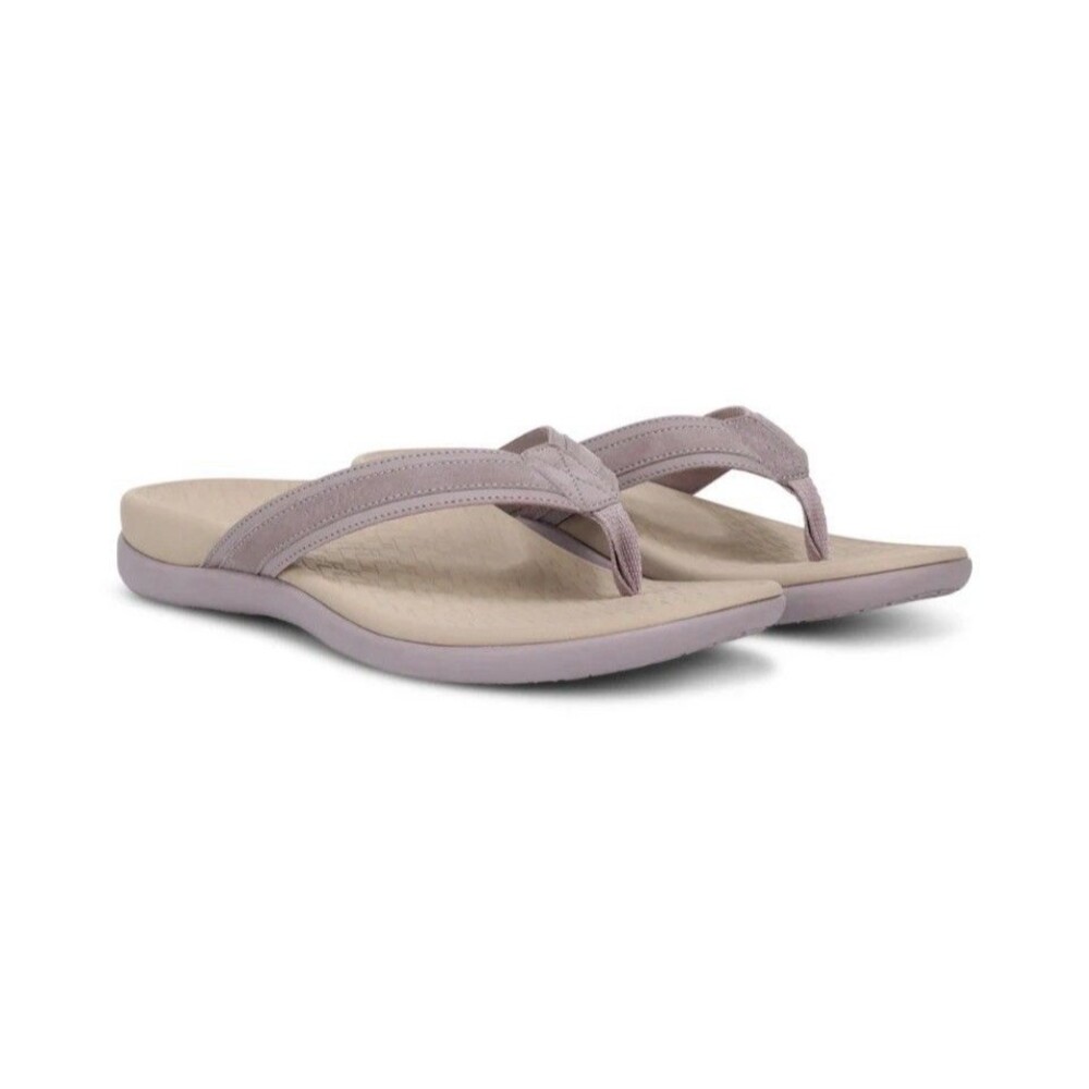 Vionic Shoes Women's Tide 2.0 Toe Post Sandal Purple Suede Cruise Walking 7M